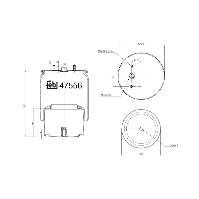 Veerbalg Febi Bilstein 47556