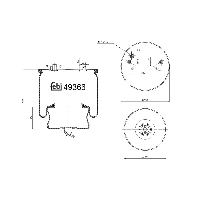 Veerbalg Febi Bilstein 49366