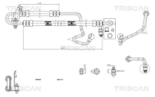 Hydraulische slang, besturing Triscan 8516 11013