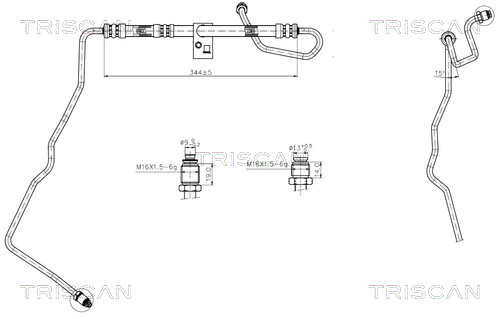 Hydraulische slang, besturing Triscan 8516 13001