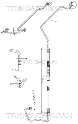 Hydraulische slang, besturing Triscan 8516 16018