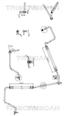 Hydraulische slang, besturing Triscan 8516 28012