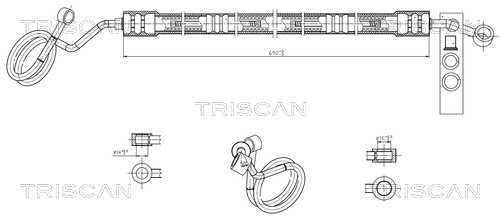 Hydraulische slang, besturing Triscan 8516 29032