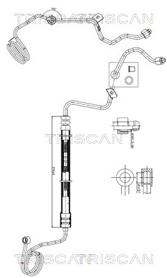Hydraulische slang, besturing Triscan 8516 29081