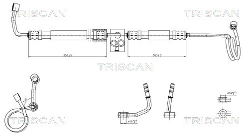 Hydraulische slang, besturing Triscan 8516 29086