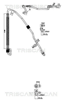 Hoge druk- / lage drukleiding, airconditioning Triscan 9010 10003