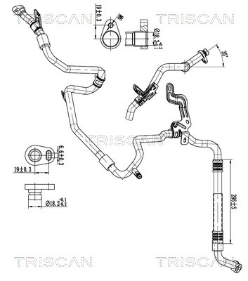 Hoge druk- / lage drukleiding, airconditioning Triscan 9010 10040