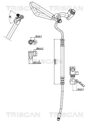 Hoge druk- / lage drukleiding, airconditioning Triscan 9010 11006