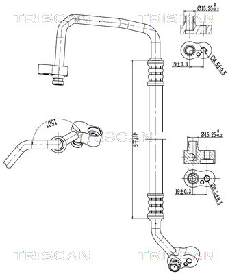 Hoge druk- / lage drukleiding, airconditioning Triscan 9010 11013