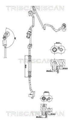 Hoge druk- / lage drukleiding, airconditioning Triscan 9010 11038