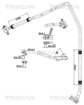 Hoge druk- / lage drukleiding, airconditioning Triscan 9010 15008