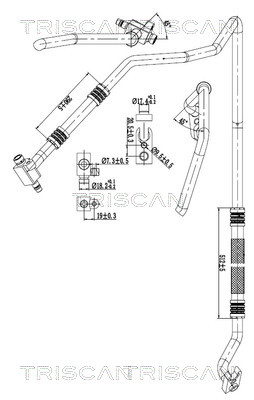 Hoge druk- / lage drukleiding, airconditioning Triscan 9010 15009