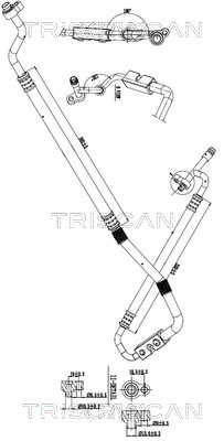 Hoge druk- / lage drukleiding, airconditioning Triscan 9010 16014