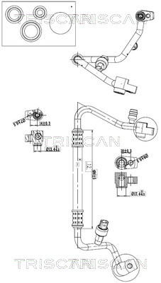 Hoge druk- / lage drukleiding, airconditioning Triscan 9010 16029