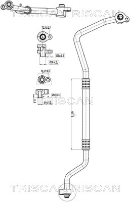 Hoge druk- / lage drukleiding, airconditioning Triscan 9010 16031