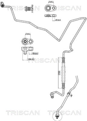 Hoge druk- / lage drukleiding, airconditioning Triscan 9010 16032