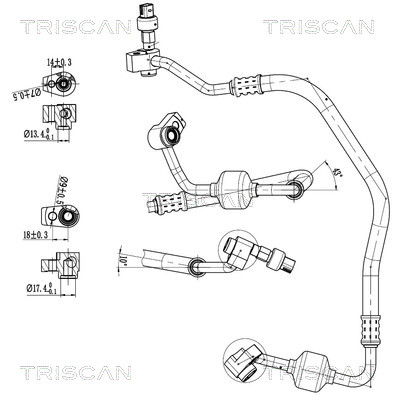 Hoge druk- / lage drukleiding, airconditioning Triscan 9010 16036