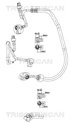 Hoge druk- / lage drukleiding, airconditioning Triscan 9010 16052