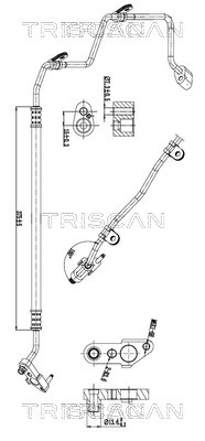 Hoge druk- / lage drukleiding, airconditioning Triscan 9010 23001