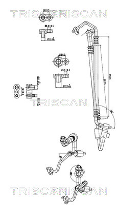 Hoge druk- / lage drukleiding, airconditioning Triscan 9010 24021