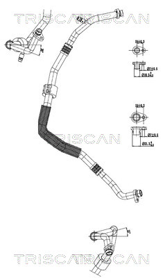 Hoge druk- / lage drukleiding, airconditioning Triscan 9010 25003