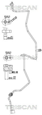 Hoge druk- / lage drukleiding, airconditioning Triscan 9010 25013