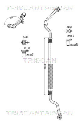 Hoge druk- / lage drukleiding, airconditioning Triscan 9010 25018