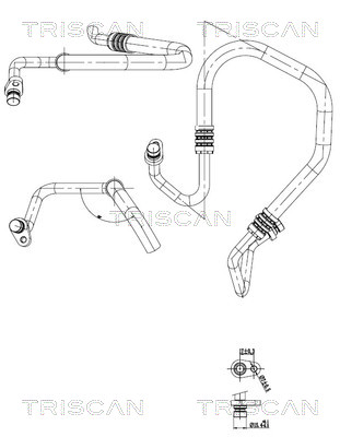 Hoge druk- / lage drukleiding, airconditioning Triscan 9010 25025