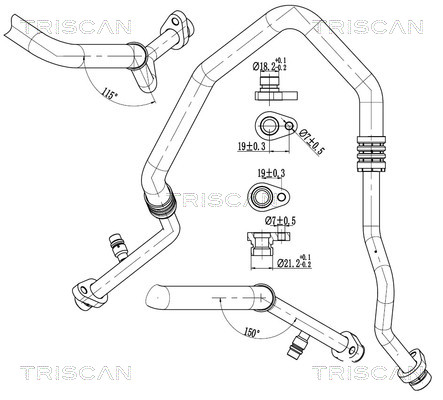 Hoge druk- / lage drukleiding, airconditioning Triscan 9010 25027