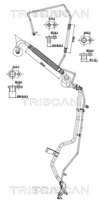Hoge druk- / lage drukleiding, airconditioning Triscan 9010 28090