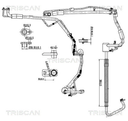 Hoge druk- / lage drukleiding, airconditioning Triscan 9010 28098