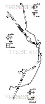 Hoge druk- / lage drukleiding, airconditioning Triscan 9010 28108