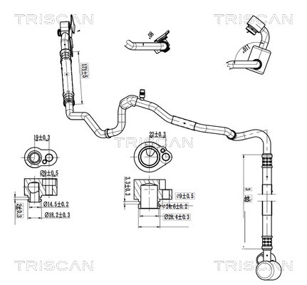 Hoge druk- / lage drukleiding, airconditioning Triscan 9010 29001