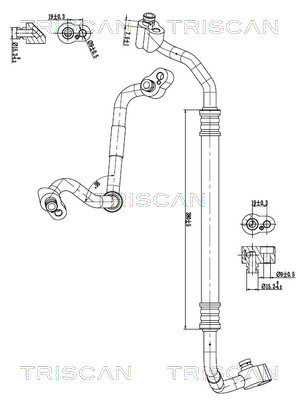 Hoge druk- / lage drukleiding, airconditioning Triscan 9010 29040