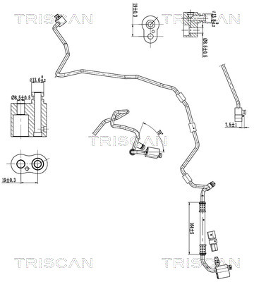 Hoge druk- / lage drukleiding, airconditioning Triscan 9010 29045