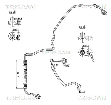 Hoge druk- / lage drukleiding, airconditioning Triscan 9010 29052