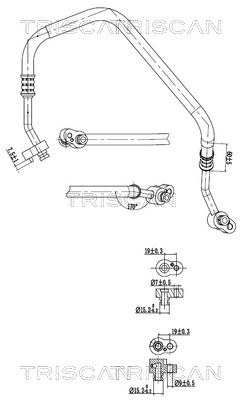 Hoge druk- / lage drukleiding, airconditioning Triscan 9010 29072