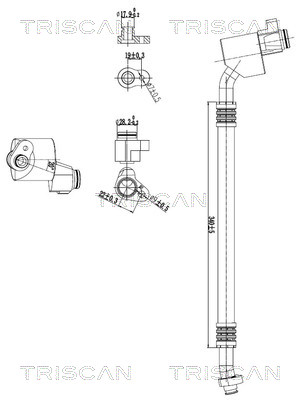 Hoge druk- / lage drukleiding, airconditioning Triscan 9010 29117
