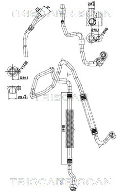 Hoge druk- / lage drukleiding, airconditioning Triscan 9010 29139