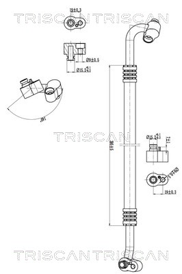 Hoge druk- / lage drukleiding, airconditioning Triscan 9010 29140