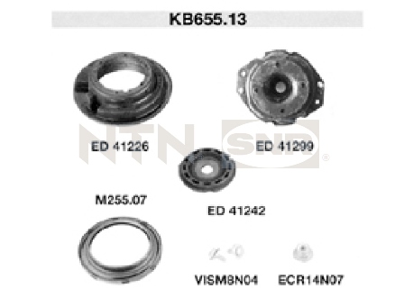Veerpootlager & rubber SNR KB655.13
