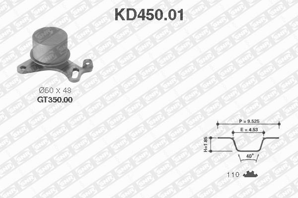 Distributieriem kit SNR KD450.01