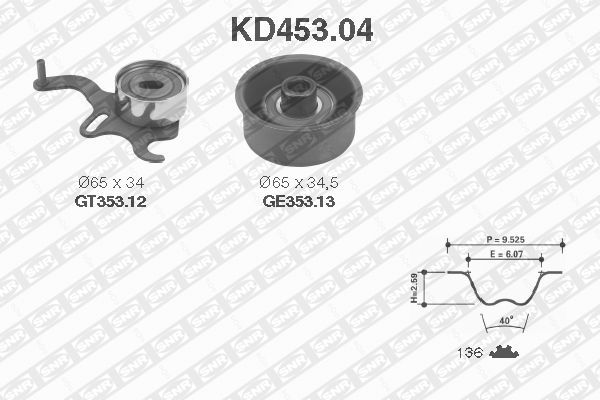 Distributieriem kit SNR KD453.04