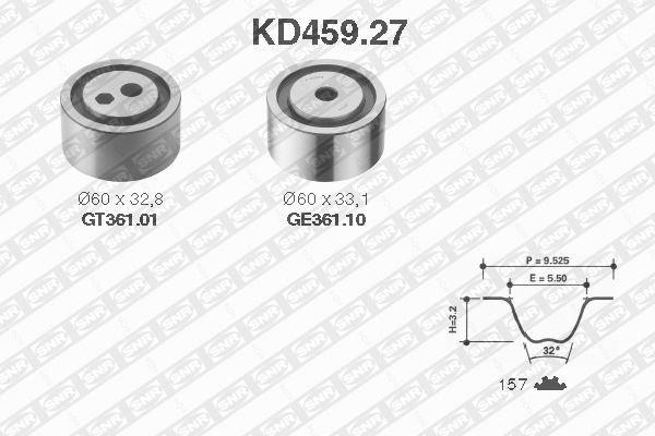 Distributieriem kit SNR KD459.27