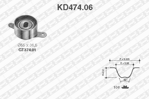 Distributieriem kit SNR KD474.06