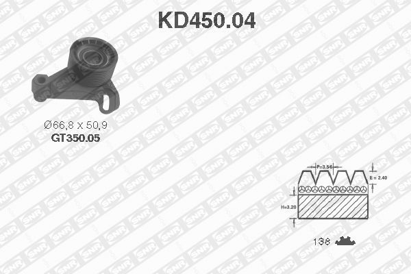 Distributieriem kit SNR KD450.04