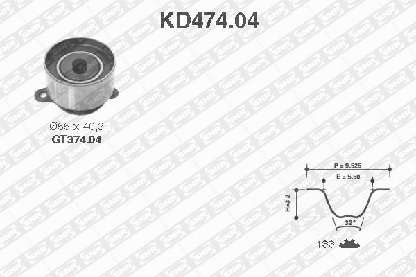 Distributieriem kit SNR KD474.04