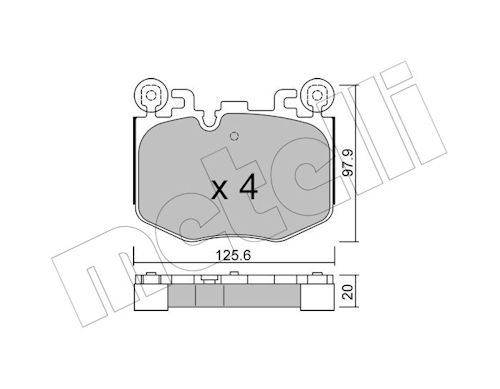 Remblokkenset, schijfrem Metelli 22-1384-0