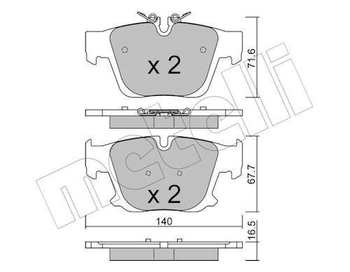 Remblokkenset, schijfrem Metelli 22-1386-0