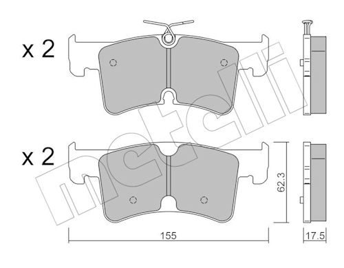 Remblokkenset, schijfrem Metelli 22-1389-0